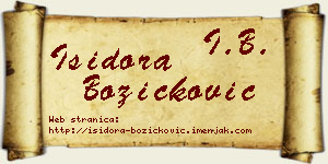 Isidora Božičković vizit kartica